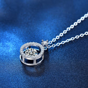 925 Sterling Silver Smart Clavicle Necklace Girls Ins Niche Design Feeling Beating Heart Moissan Pendant