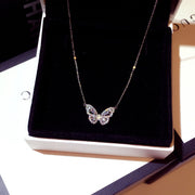 Mori Rose Gold Temperament Smart Butterfly Pendant Necklace
