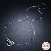 S925 Sterling Silver Smart Heart-shaped Gold-plated Pendant Necklace