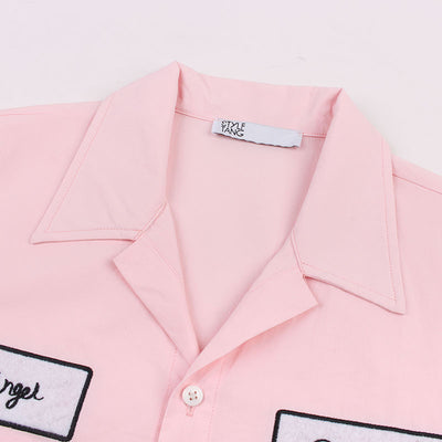 Retro Light Loose Shirt Women''s Trendy Summer Casual Short Sleeve Top