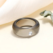 Tortoiseshell Diamond Acrylic Cold Wind Resin Ring