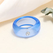 Tortoiseshell Diamond Acrylic Cold Wind Resin Ring