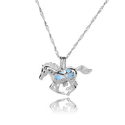 Hot Sale Smart Running Horse DIY Locket Cage Glowing in the Dark Animal Pendant Necklace