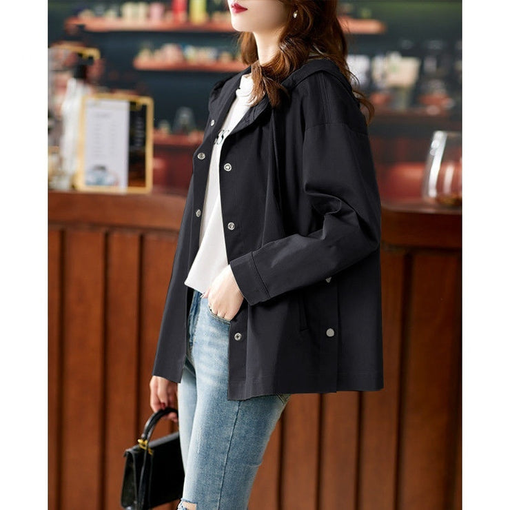 New Hooded Short Jacket Casual Women's Windbreaker