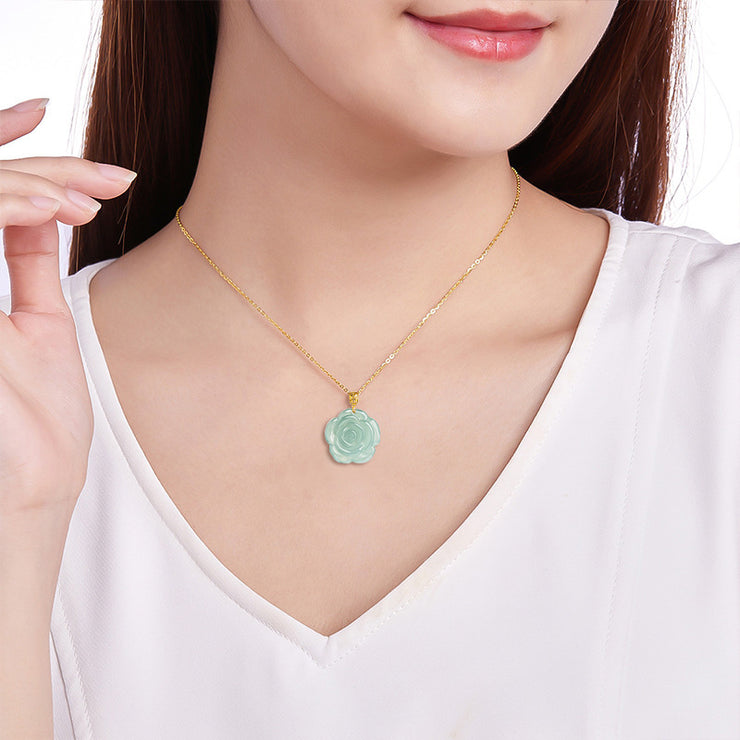 Blue Rose Jade Pendant For Women