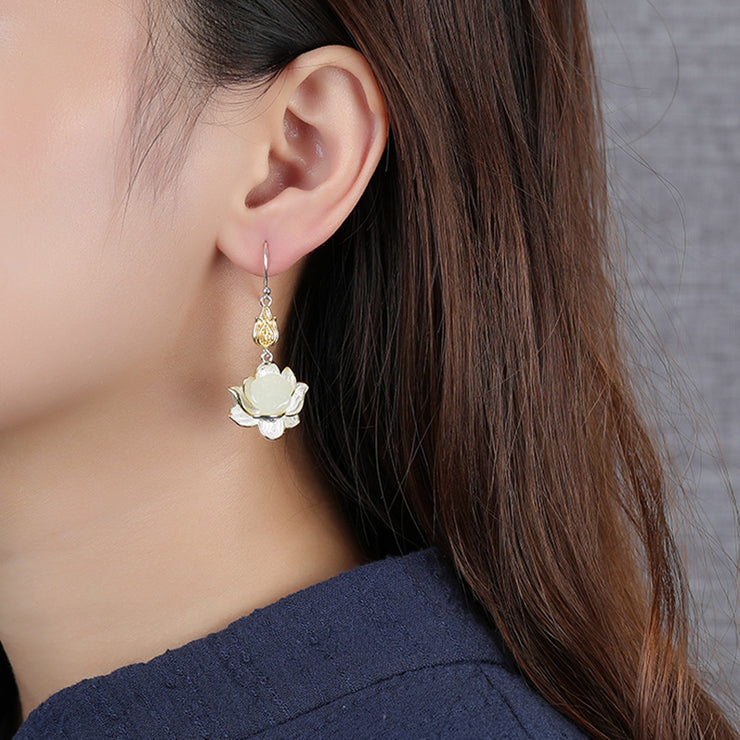 Women's Retro Anemone Eardrops Hairpin Necklace