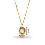 Retro 18K Gold Stainless Steel Titanium Steel Agate Stone Necklace