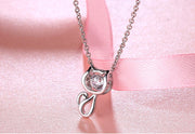 SmallSensen smart kitten silver necklace simple student pendant female Kitty send girlfriend birthday gift
