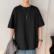 Hong Kong Style Men's Loose Couple Short-sleeved T-shirt