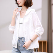 Solid Color Breathable Sun Protection Clothing Coat For Women