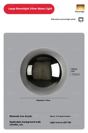 Round Aisle Lamps Nordic Solar Eclipse Bedroom Bedside Wall Lamp