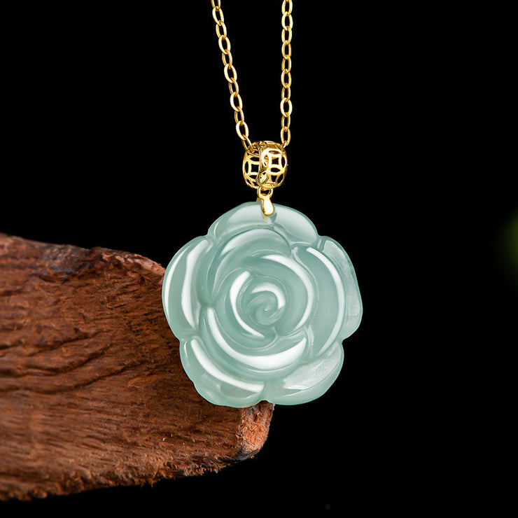 Blue Rose Jade Pendant For Women
