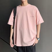 Hong Kong Style Men's Loose Couple Short-sleeved T-shirt