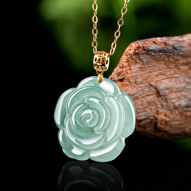 Blue Rose Jade Pendant For Women
