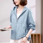 Solid Color Breathable Sun Protection Clothing Coat For Women