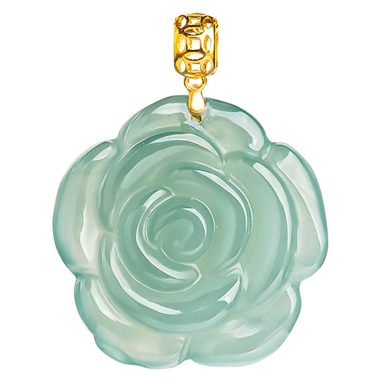 Blue Rose Jade Pendant For Women