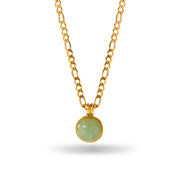 Retro 18K Gold Stainless Steel Titanium Steel Agate Stone Necklace
