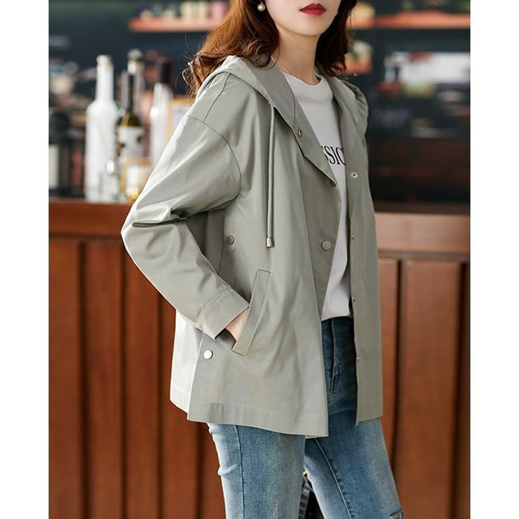 New Hooded Short Jacket Casual Women's Windbreaker
